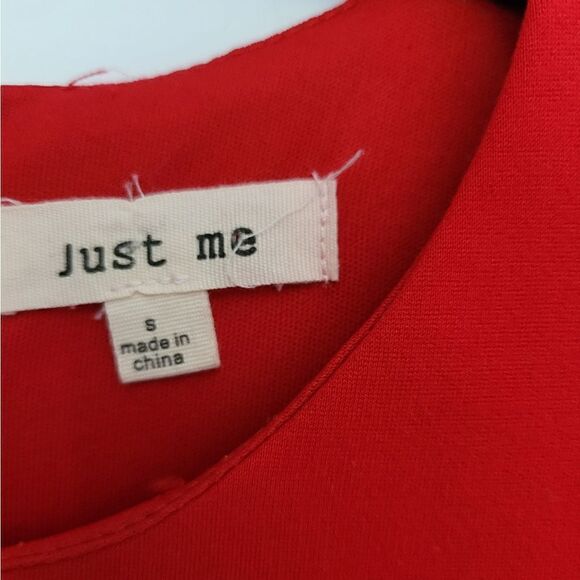 Just Me red bell sleeve midi dress size Small - Picture 12 of 15